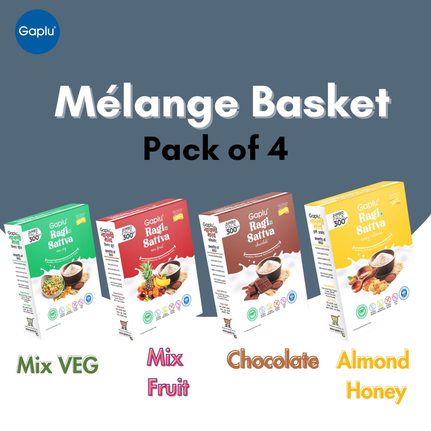 Gaplu Mélange Nutrition Basket – Pack of 4 Ragi Sattva